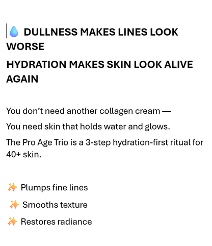 Pro Age + Skincare  Advanced formulas that support collagen, improve elasticity, and rejuvenate mature skin with real, noticeable results- Read More Below