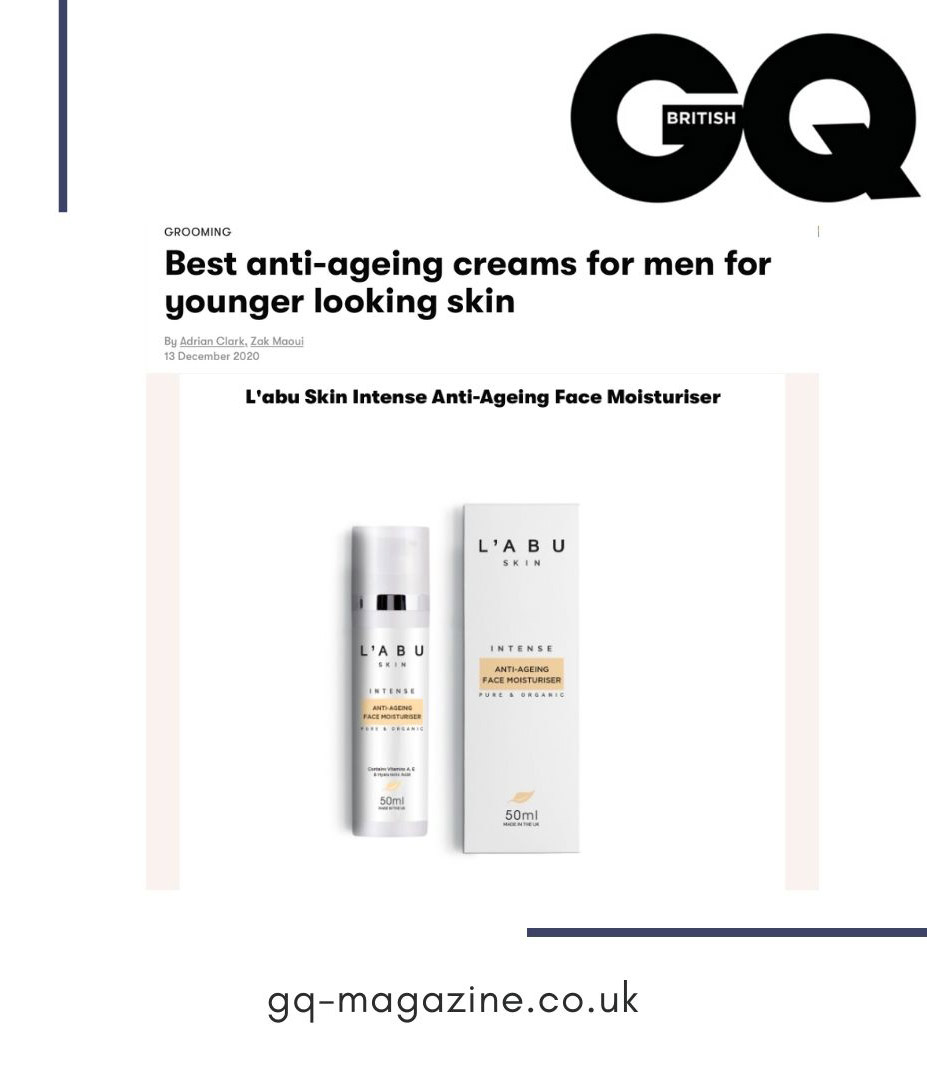 Natural skincare products seen in GQ Magazine