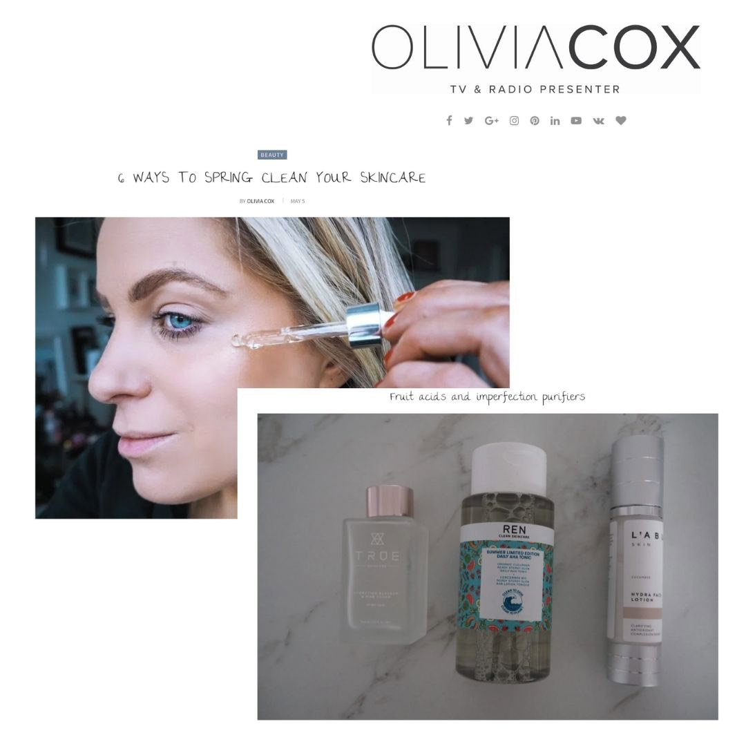 Natural skincare products seen in Olivia Cox
